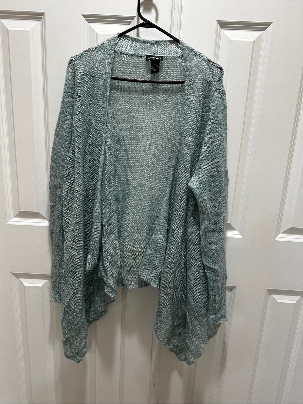Lane Bryant Soft Seafoam Open-Front Draped Cardigan